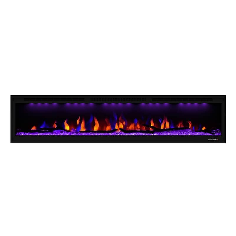 Clihome 50-74"Wide LED Wall-mount Electric Fireplace