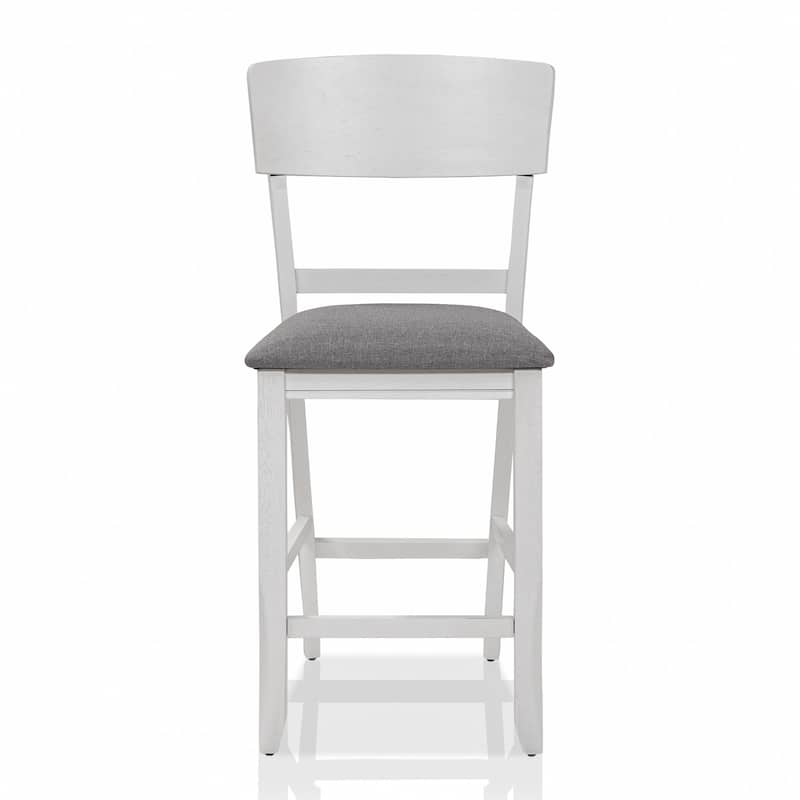 Drov Farmhouse Wood Padded Counter Height Chairs by Furniture of America (Set of 2)