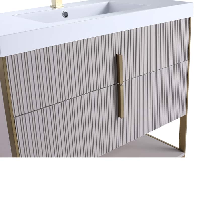 Fine Fixtures Serenity Modern Bathroom Vanity with White Gel Acrylic Top
