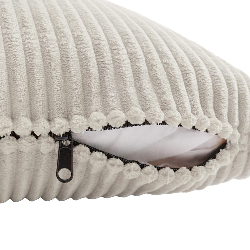Set of 2 Modern Square Corduroy Accent Throw Pillow