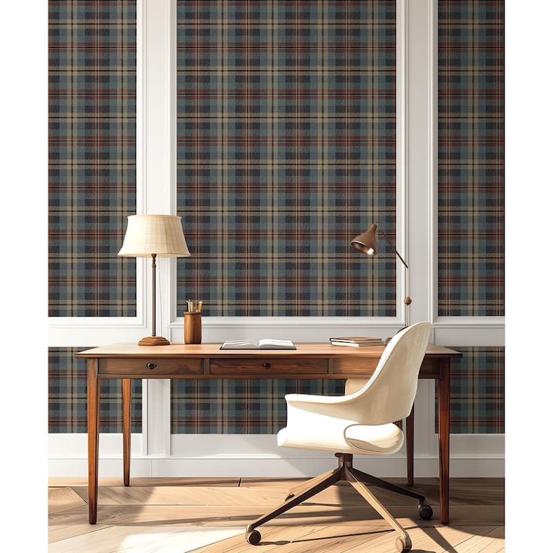 Harry & Grace Thornbury Tailored Plaid Peel and Stick Wallpaper