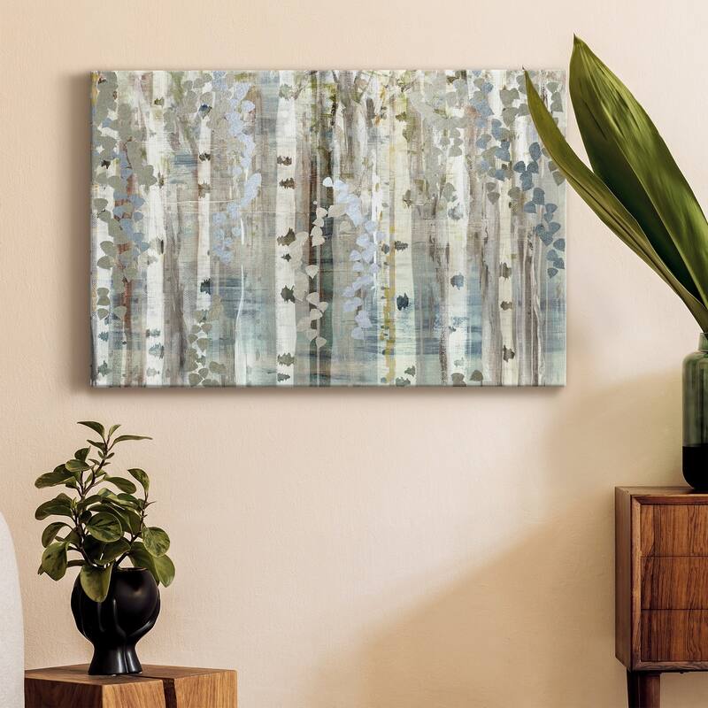 Birch Wood Meadow Premium Gallery Wrapped Canvas - Ready to Hang