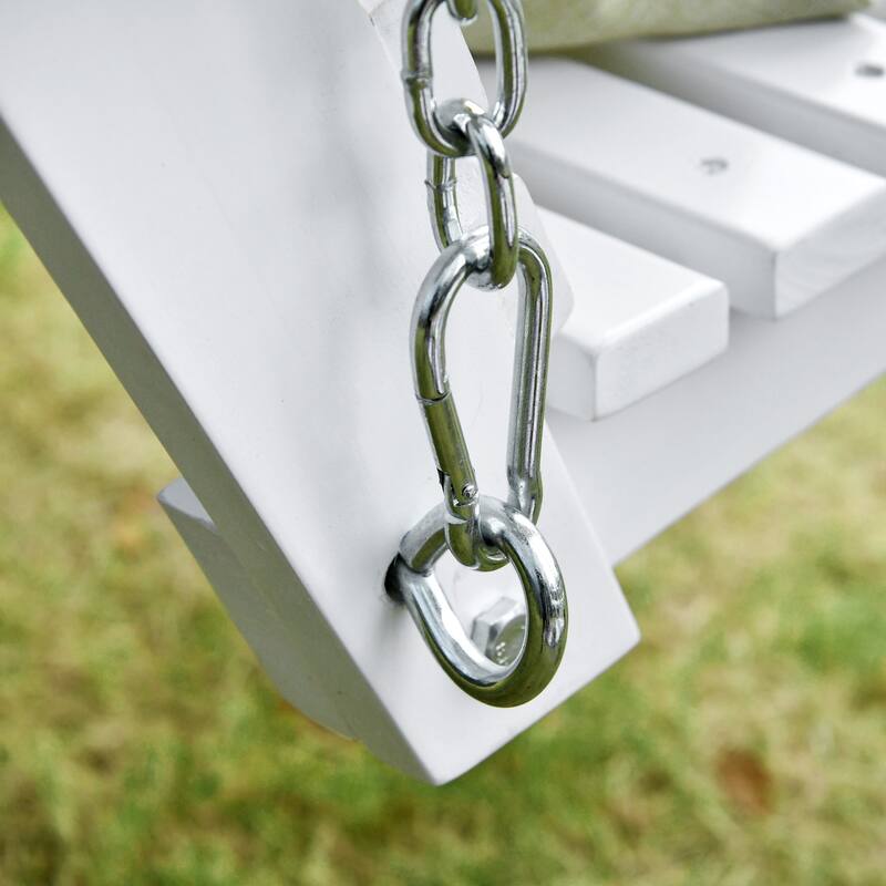 Outsunny 3-Seater Wooden Porch Swing Bench with Folding Coffee Table, Durable PU Coating, Chains Included - 59" x 29.5" x 20.75"