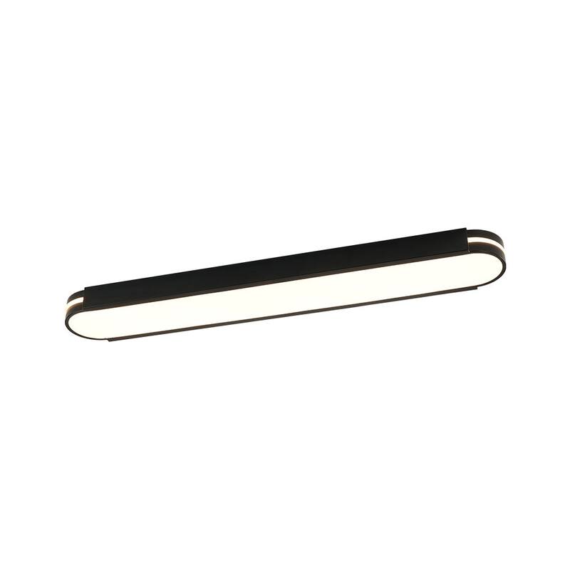 Modern Dimmable LED Long Oblong Flush Mount Ceiling Light 31.5in - Black - 39.4 Inches