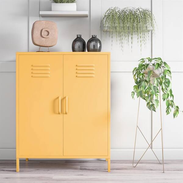Novogratz Cache 2 Door Metal Locker Storage Cabinet On Sale Overstock 31431524