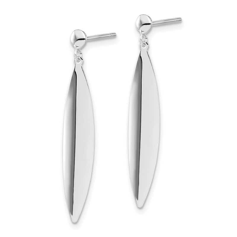 Curata 14k White Gold Polished Post Guardian Angel Earrings - 36x6.36mm