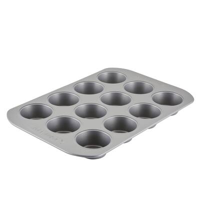 Farberware Bakeware Nonstick Muffin Pan, 12-Cup, Gray