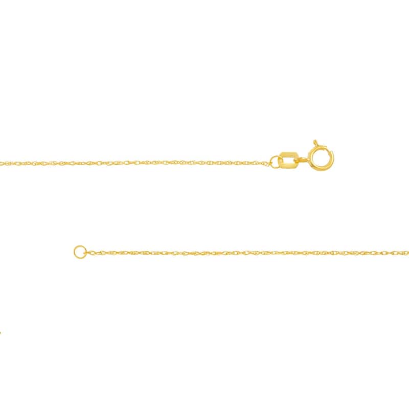 Curata 10k Yellow Gold 0.75mm Rope Chain Necklace (Spring Ring)