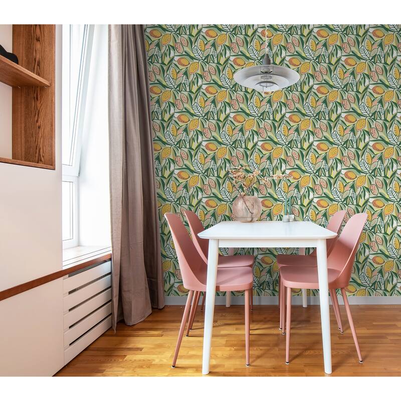 Main Squeeze Peach Peel and Stick Wallpaper