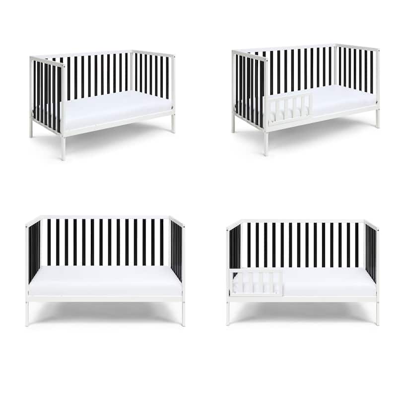 Wood Toddlers Bed Island Crib White & Black