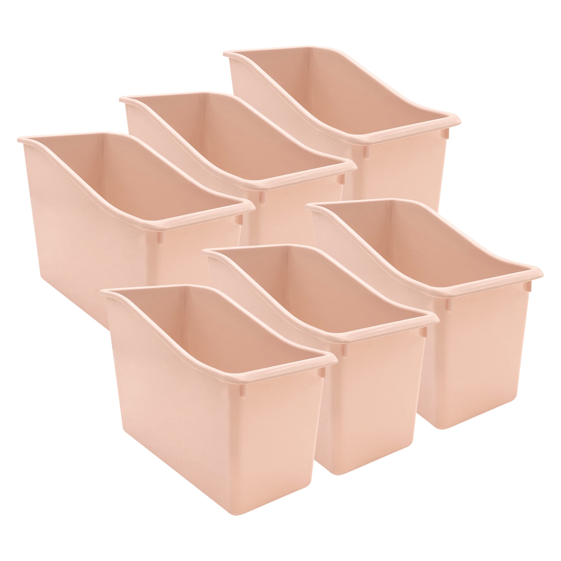 Teacher Created Resources Blush Plastic Book Bin, Pack of 6