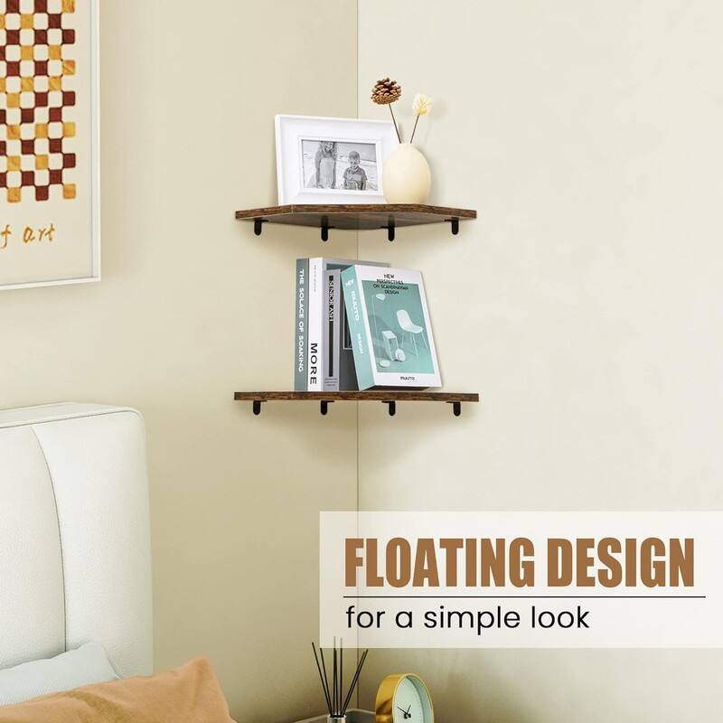 Corner Shelf Wall Mount, Floating Corner Shelves, Set of 4
