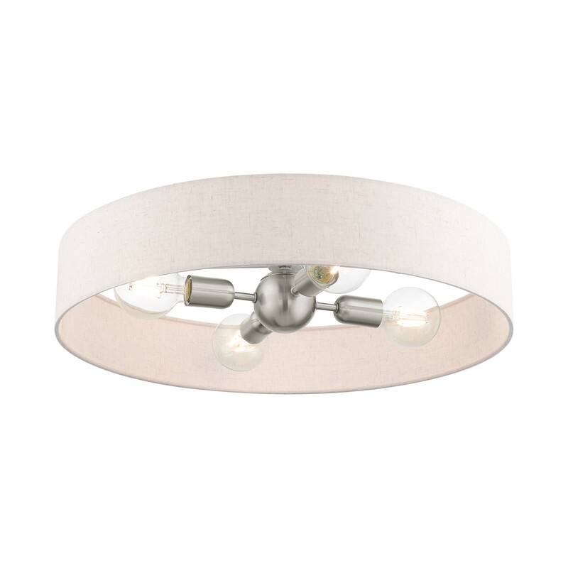 Livex Lighting 4-light Brushed Nickel Semi Flush Mount, 46038-91 - 22" DIA X 7" H
