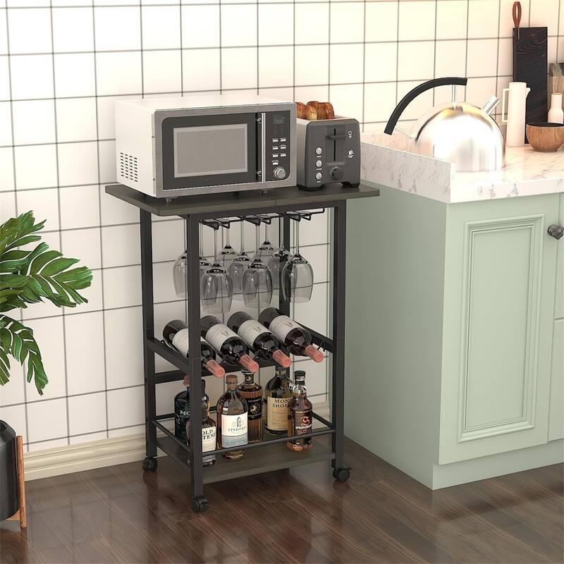 Serving Cart for Home, Microwave Cart - 15"D x 23.6"W x 27.6"H