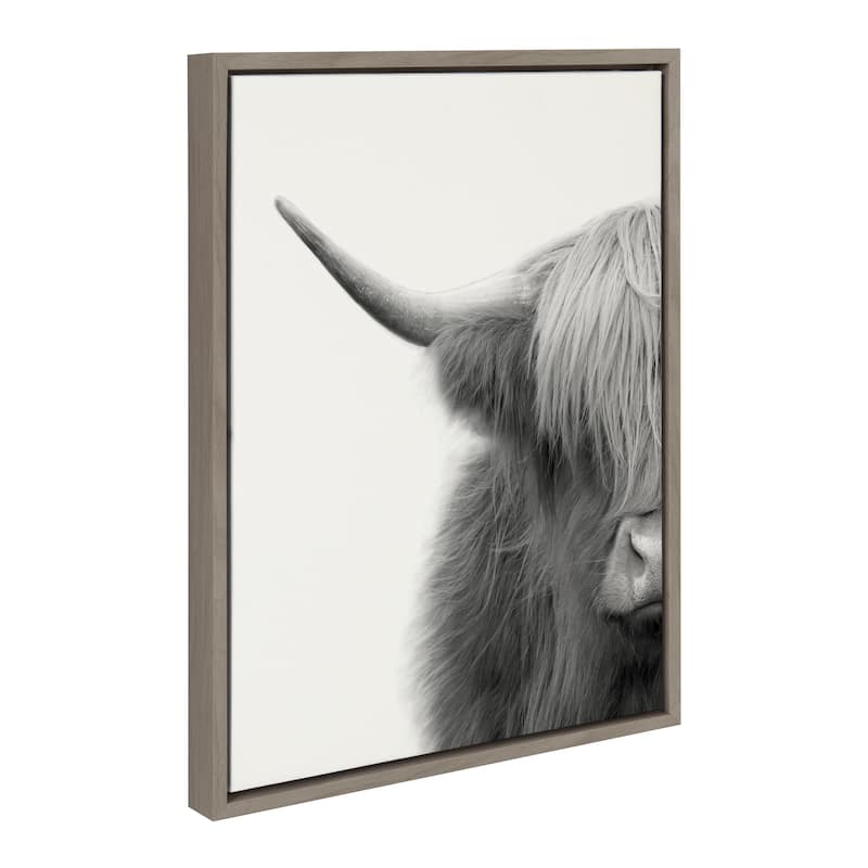 Kate and Laurel Sylvie Cow Framed Canvas by The Creative Bunch Studio