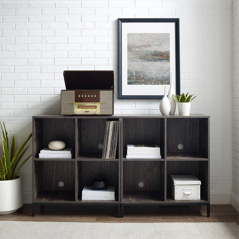 Crosley Jacobsen 2Pc Record Storage Cube Bookcase Set - 57 "W x 13.5 "D x 33 "
