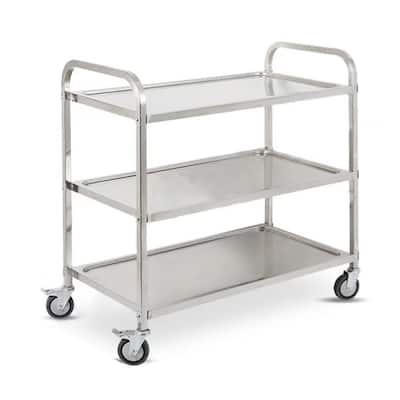 3 Tier Stainless Steel Utility Cart, 32.6*29.5*15.7 inch