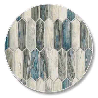 Absorbent Stone Beverage Coasters - Set of 4 - Glass Mosaic - Multi-170