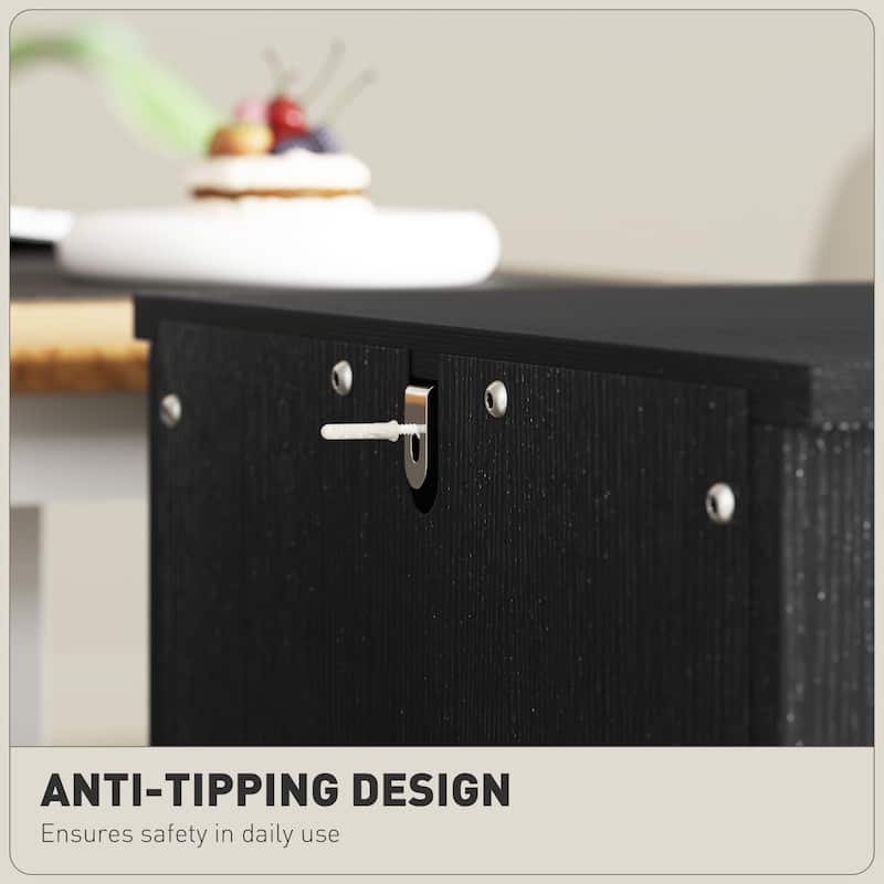 HOMCOM 2 Drawer Vertical File Cabinet with Silent Slides,Farmhouse Filing Cabinet with Barn Doors for A4/Letter Size