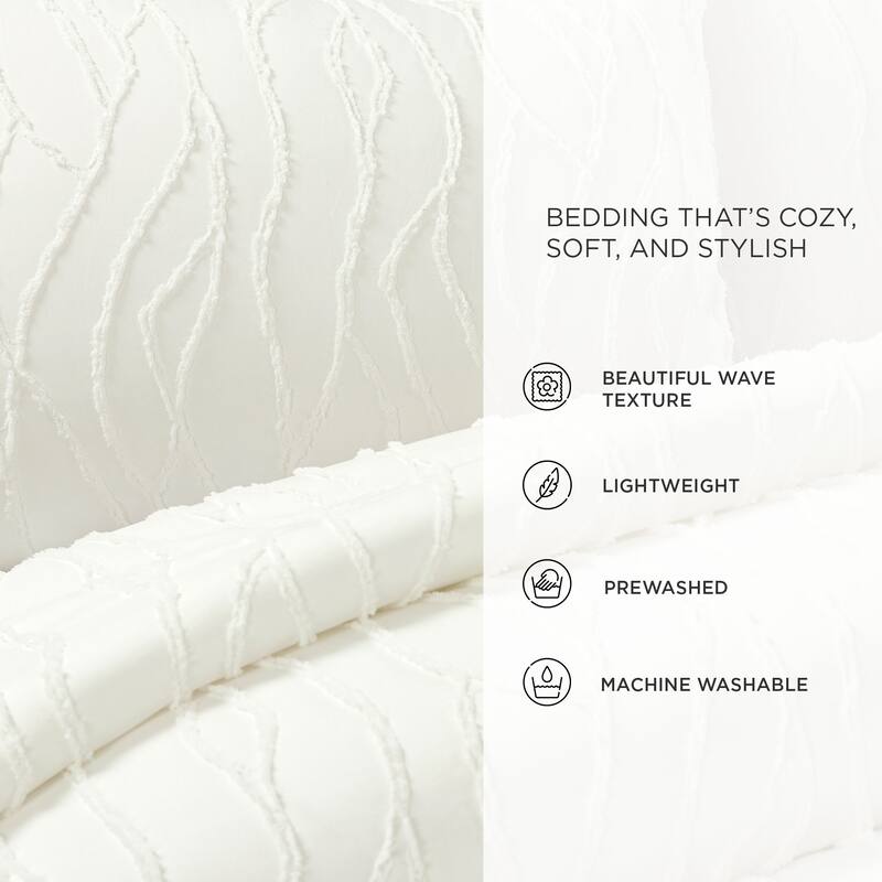 Lush Decor Jacquard Wave Comforter 3-Piece Set