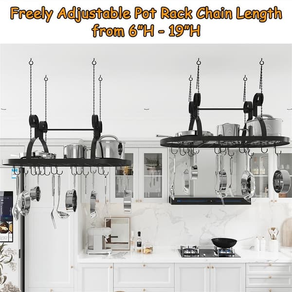 Pot Rack Chain Hanging Pot Rack Ceiling Mount - Bed Bath & Beyond - 42035083