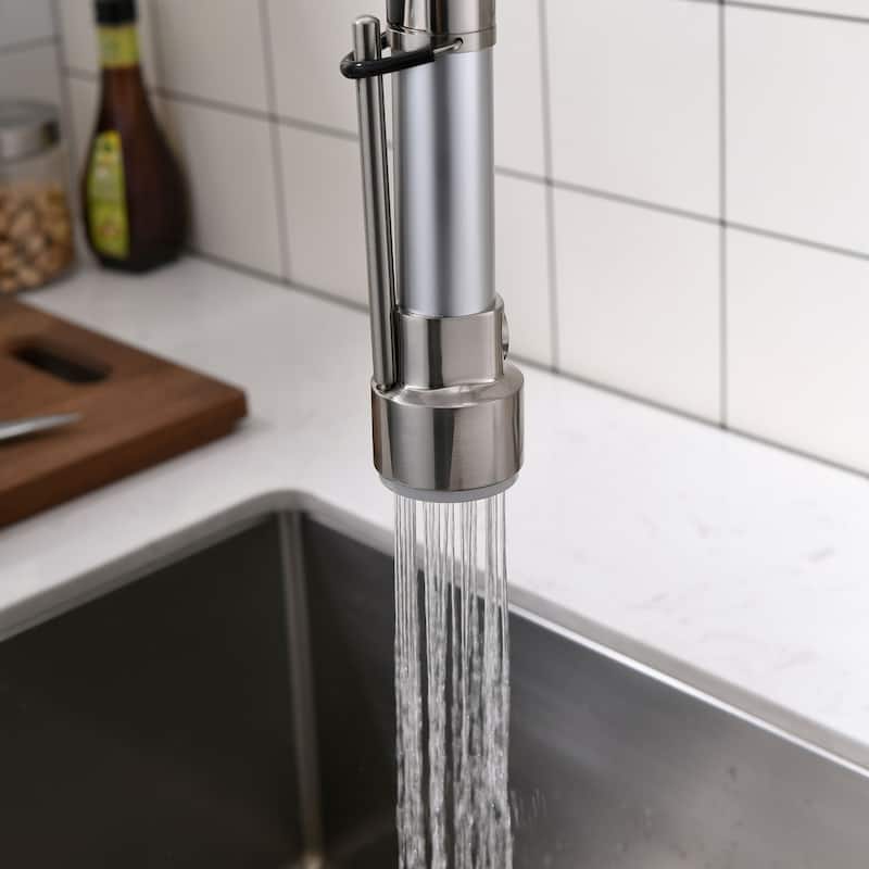 Kitchen Spring Faucets with Pull Down Sprayer-2 Functions Sprayer