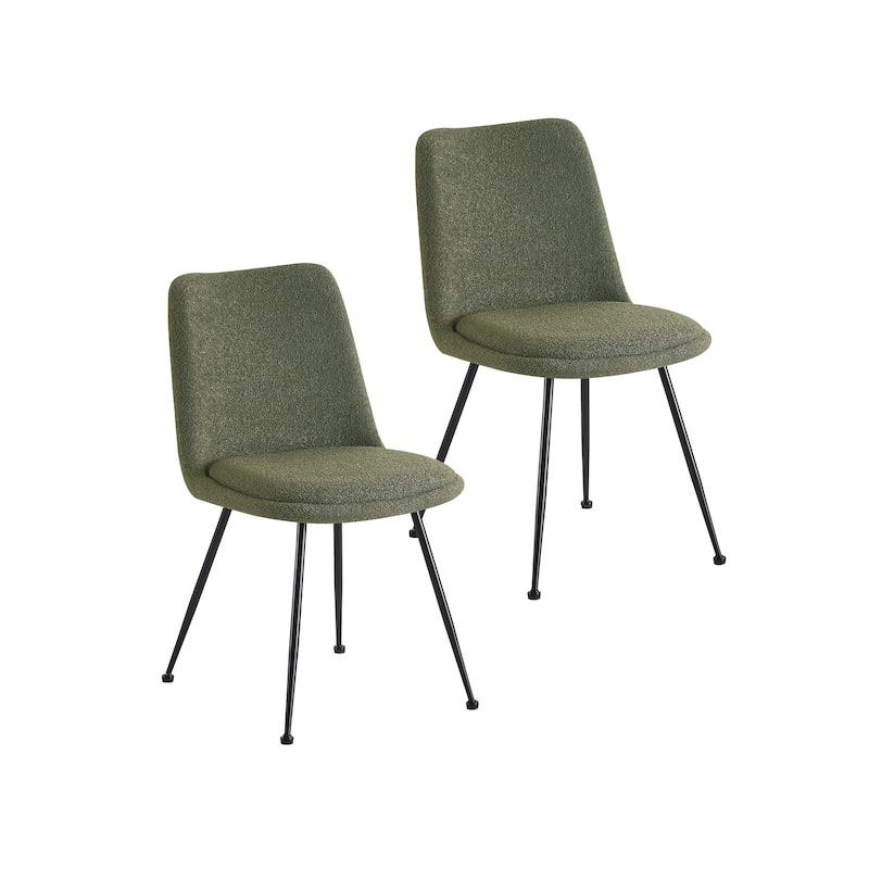 Porthos Home Soren Fabric Armless Dining Chairs with Steel Legs, Set of 2