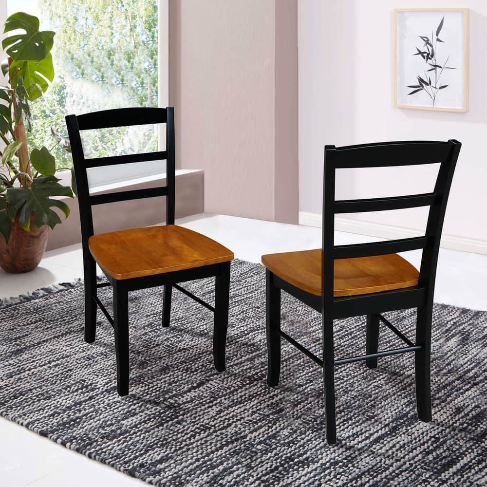 International Concepts Solid Wood Madrid Ladderback Chairs, Set of 2