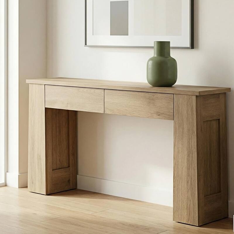 63-Inch Console Table with 2 Drawers, Modern Long Entryway Sofa Table for Hallway - 63" L x 11.8" W x 31.5" H
