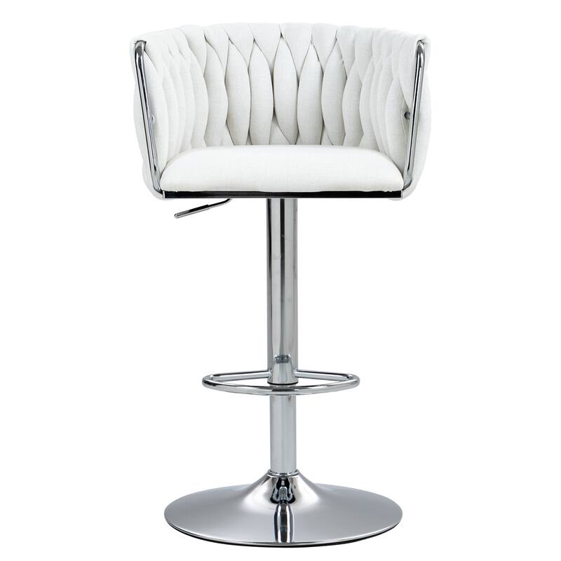Fabric cover Swivel Bar Stools Set of 2