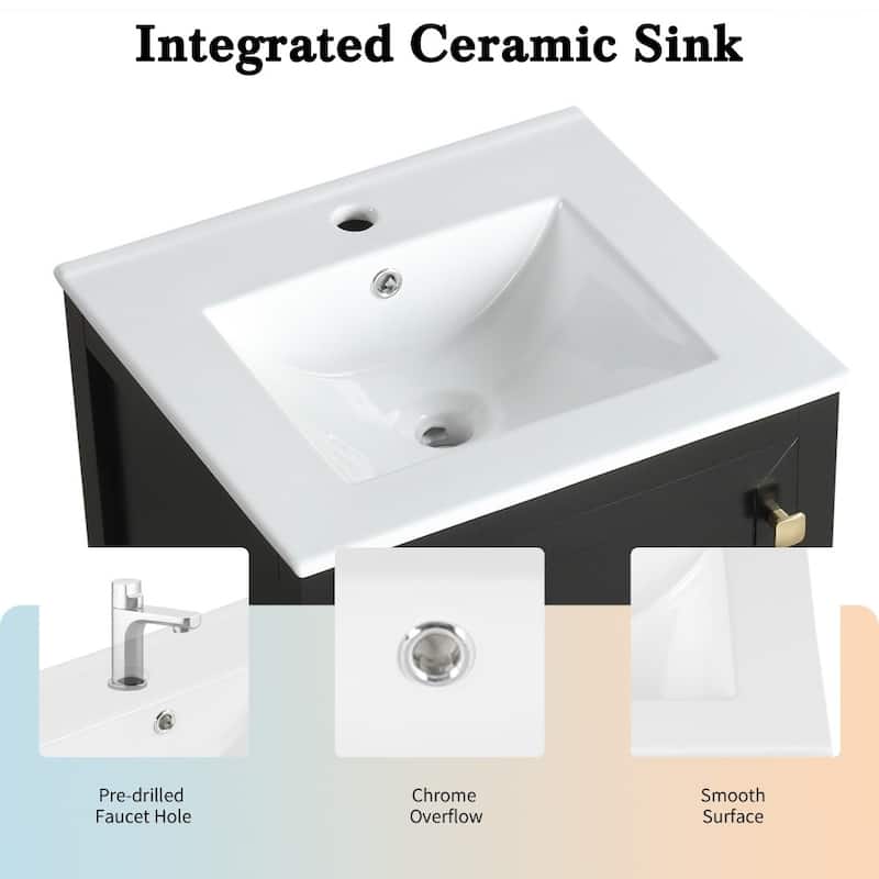 20" Bathroom Vanity with Sink And Soft Closing Door