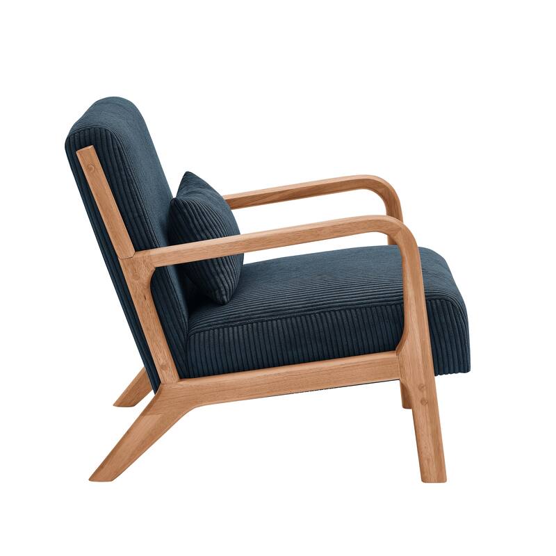 Lounge Chair with Wooden Frame - 32.25" D x 26" W x 30.5" H