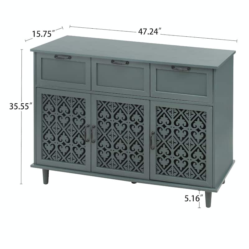 Three-Door Three-Drawer Cabinet