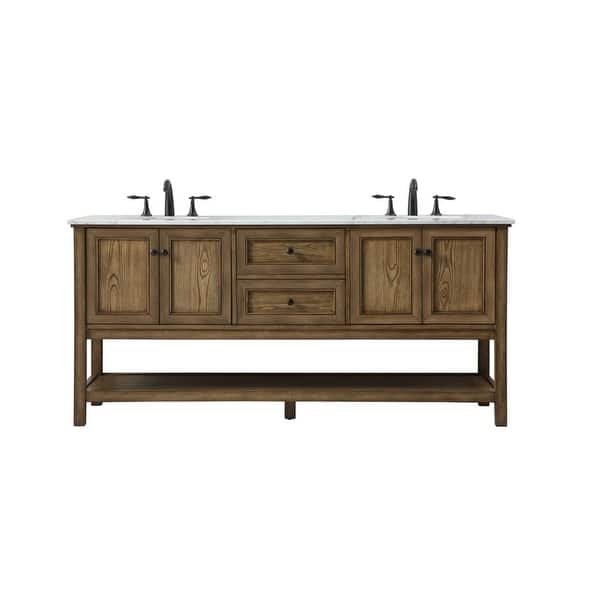 slide 1 of 1, Elegant Lighting VF27072D Metropolis 72" Free Standing Double Basin Driftwood - Wood Finish