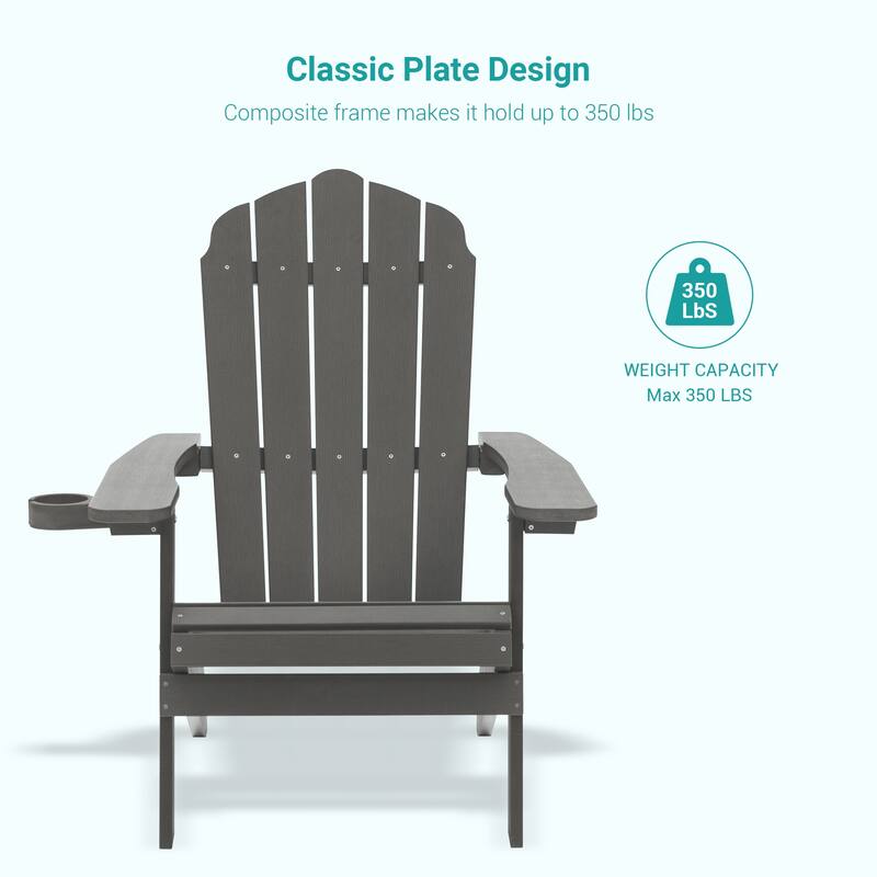 Bonosuki Set of 4 Folding Adirondack Chair Patio Fire Pit Chair