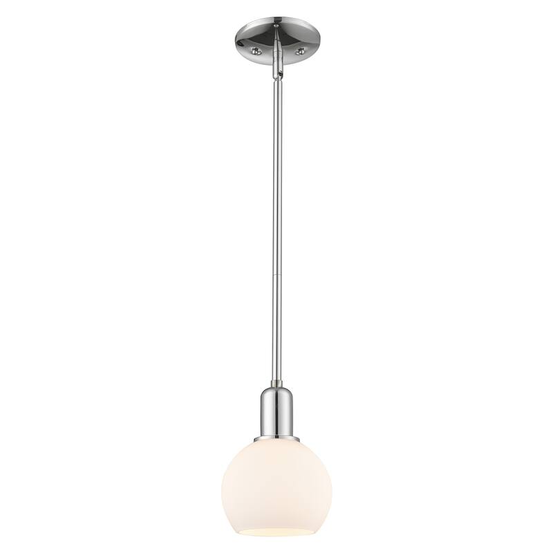 Innovations Lighting Endless Possibilities Arcadia - Athens - 1 Light 6" Stem Hung Mini Pendant - Polished Chrome/Matte White