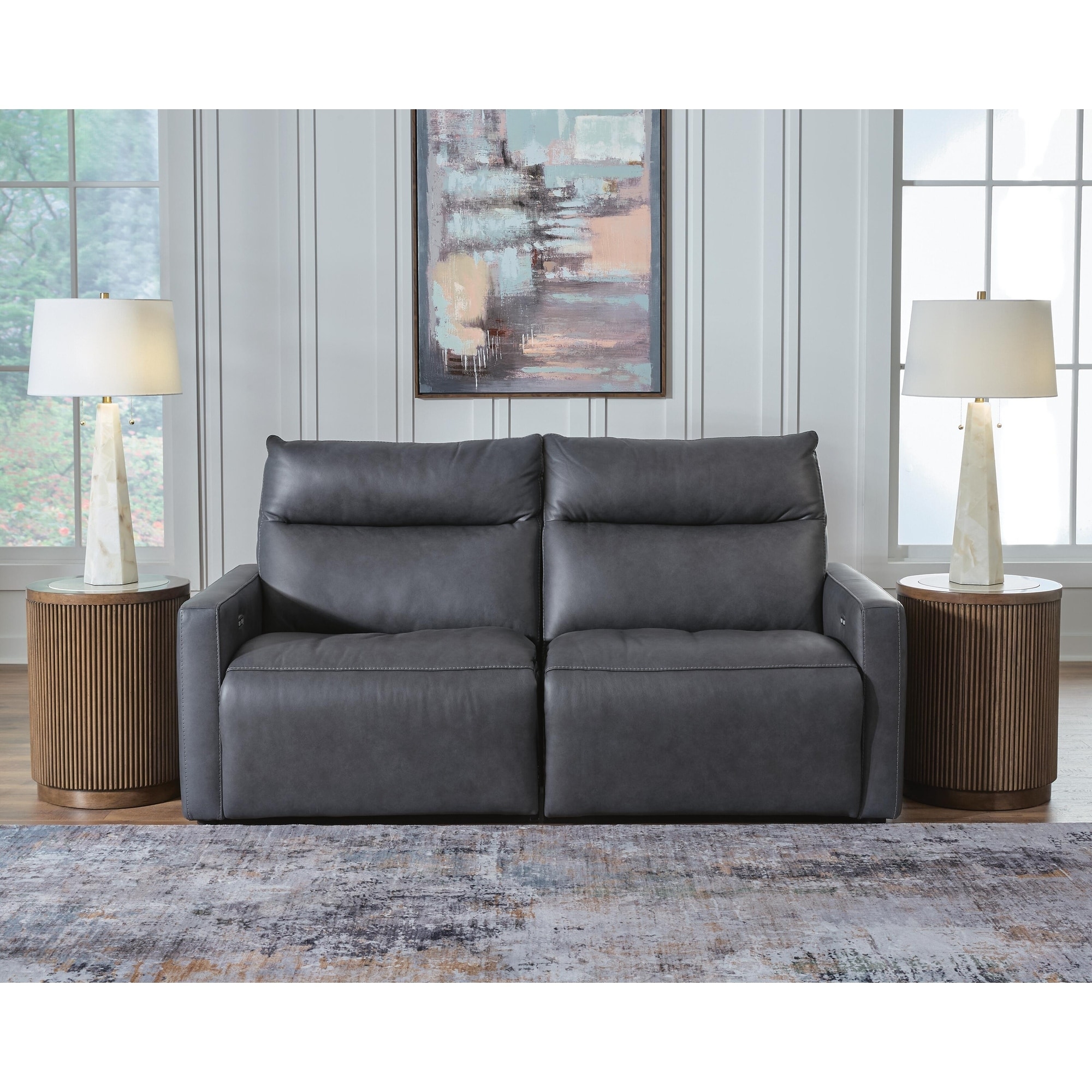 Signature Design by Ashley ModZ Blue 2-Piece Power Reclining Loveseat - 78" W x 40" D x 41" H