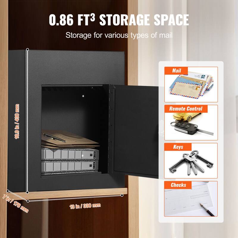 Through The Wall / Door Drop Box, Heavy Duty Steel Through the Wall / Door Mailbox with Combination Lock, Mail Drop Box