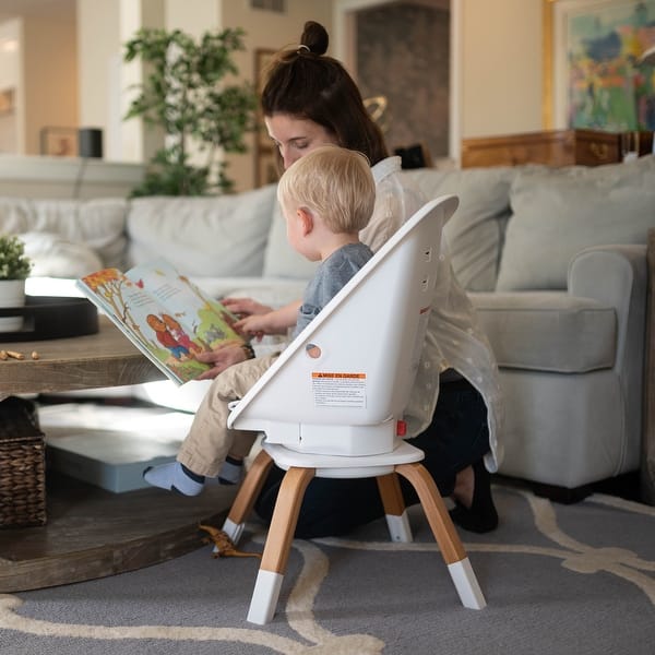 slide 2 of 7, TruBliss 2-in-1 Turn-A-Tot High Chair with 360° Swivel White