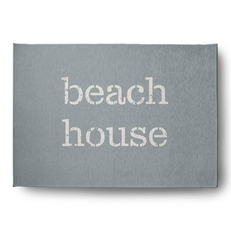 Beach House Nautical Chenille Rug - Pretty Grey - 5' x 7'