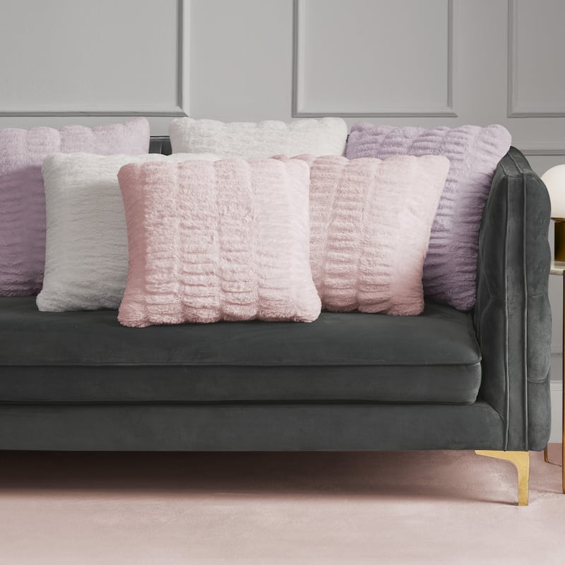 Juicy Couture Pleated Synthetic Fur Decorative Throw Pillows