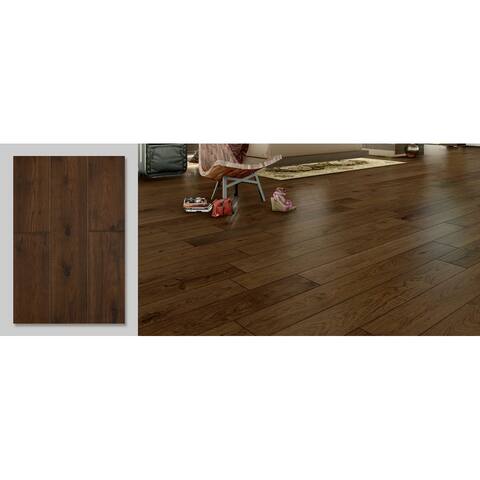East West Furniture Interlocking Wooden Floor Tiles - Engineered Hardwood Flooring for Indoor (Color Option)