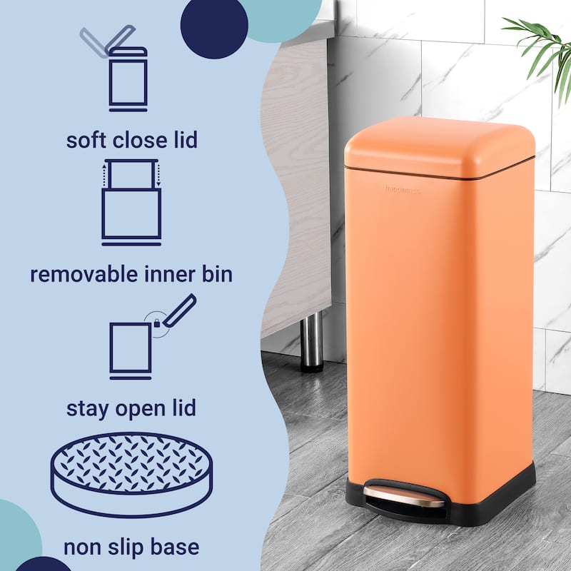 happimess Betty Retro 8-Gallon Step-Open Trash Can
