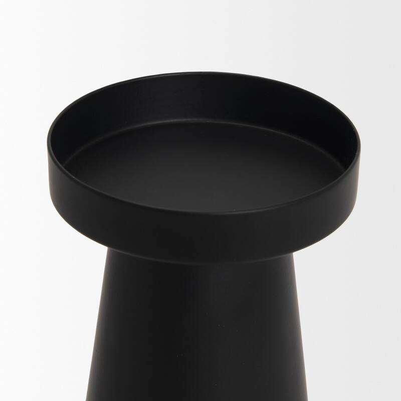 Quadir Medium Matte Black Metal Candle Holder - 3.5 x 3.5 x8