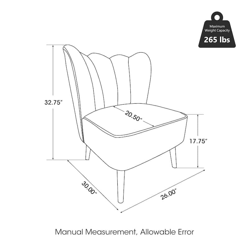 Glitzhome 32.75"H Upholstered Tufted Accent Chair with Rubber Wood Legs