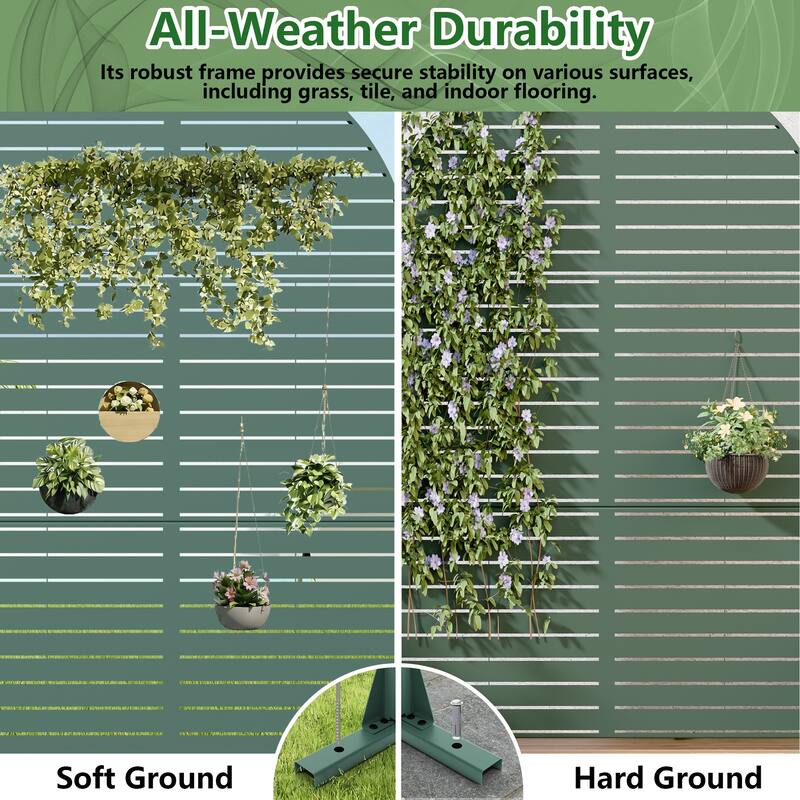 Dovelina 6ft.Outdoor Freestanding Metal Privacy Screen Decorative Garden Fence - 72"x47"