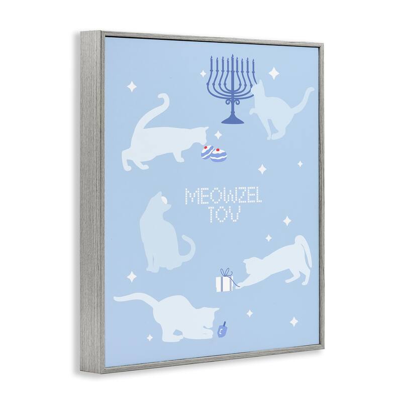 Stupell Meowzel Tov Seasonal Cats Framed Giclee Art Design By Lil' Rue