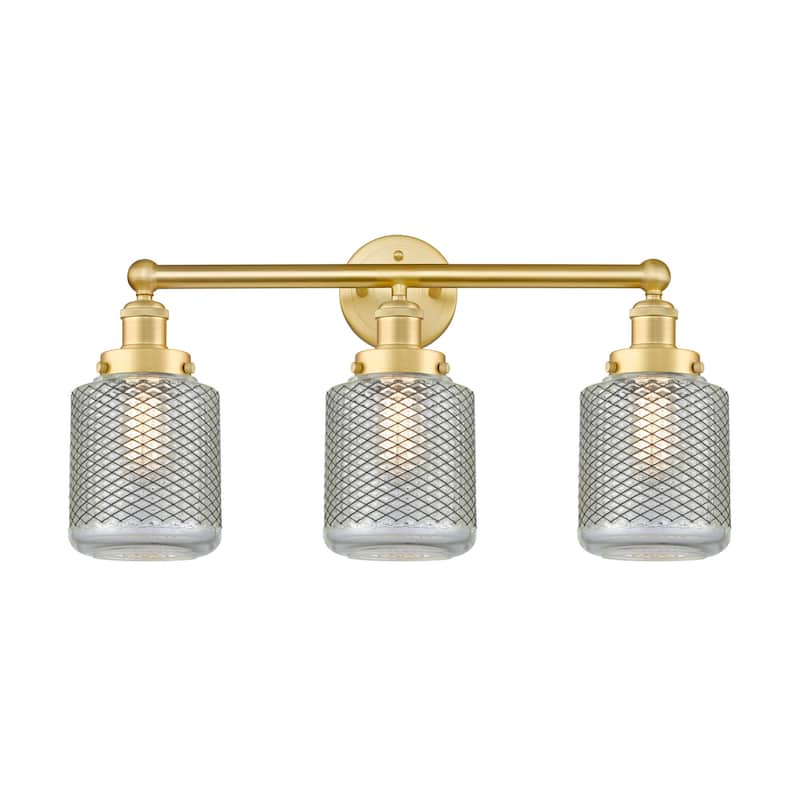 Innovations Lighting 616-3W-12-24 Stanton Vanity Stanton 3 Light 24" - Satin Gold / Clear Wire Mesh