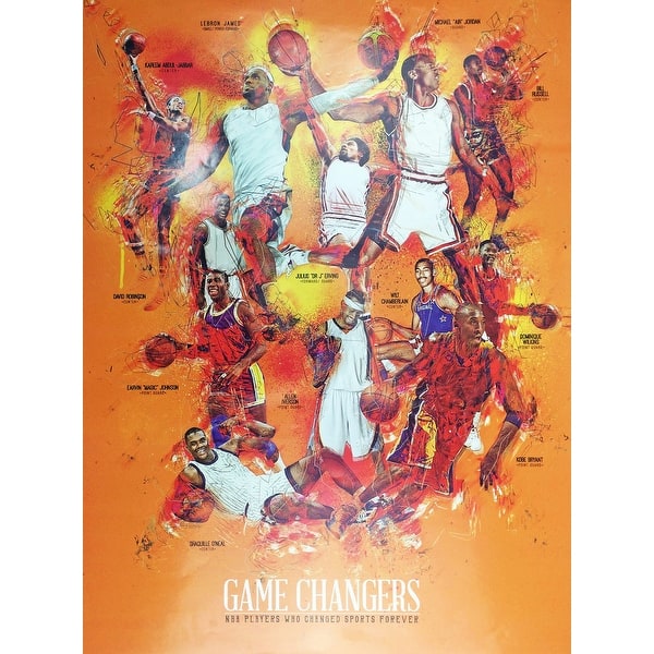 Shop Basketball Poster Black Sports History 18x24 Multi Color