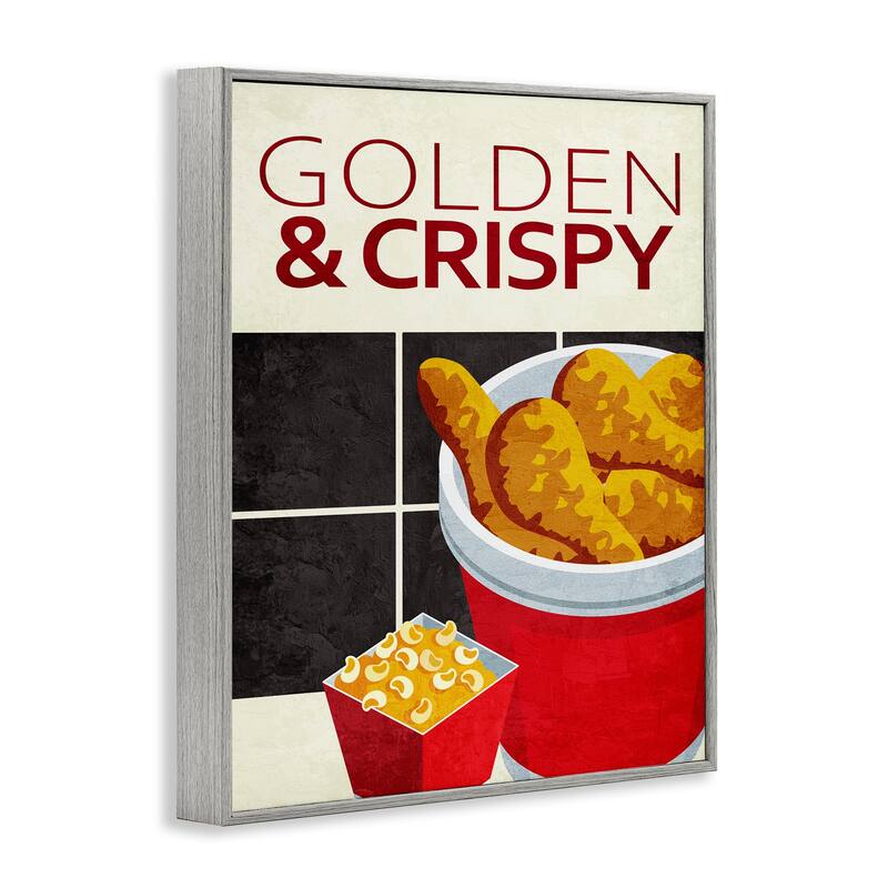 Stupell Golden & Crispy Fried Food Framed Giclee Art Design By Kim Allen